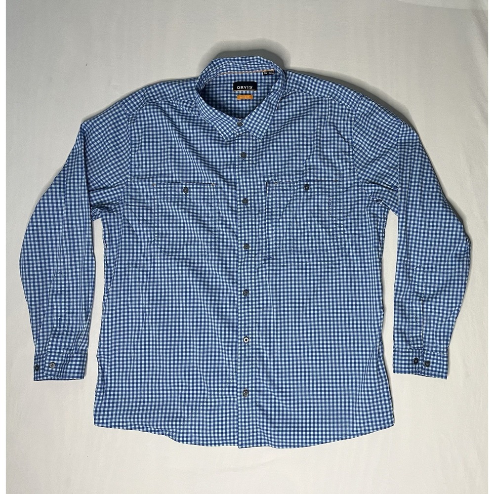 Orvis Active Fit Oxford Shirt Men's Size XL Checks Long Sleeve Button Up Pocket